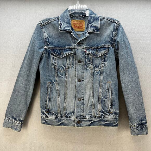 VTG Levi's Denim Jacket Men's S Blue Classic Trucker Jacket Vintage 80s Preppy - Picture 1 of 11
